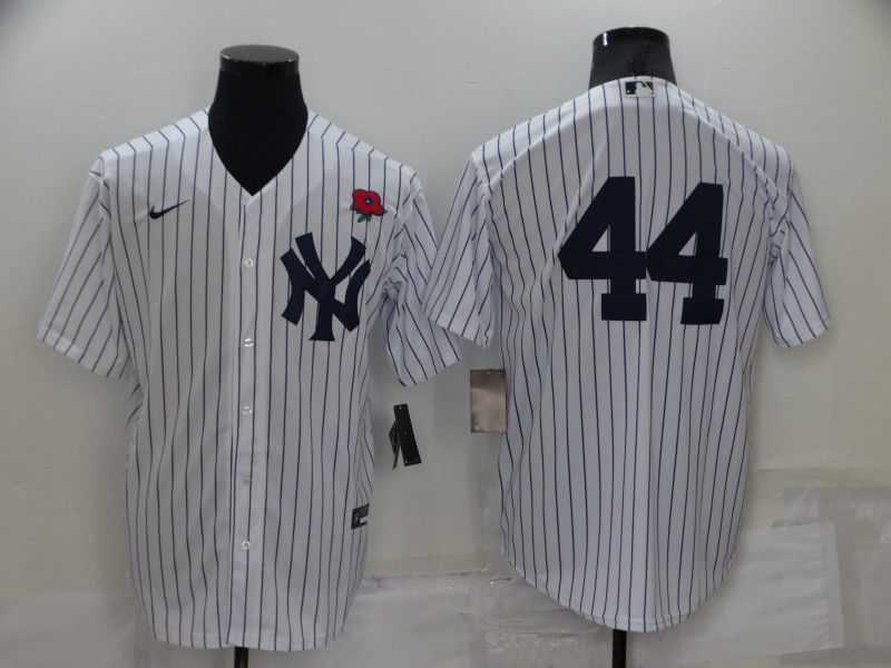 Men New York Yankees #44 No Name White Strip Game 2022 Nike MLB Jersey